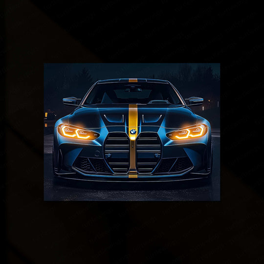 BMW Racing Neon LED Metal Poster â Motorsport-Inspired Wall Art for Speed Enthusiasts - TURTLEWINGS 