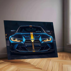 BMW Racing Neon LED Metal Poster â Motorsport-Inspired Wall Art for Speed Enthusiasts - TURTLEWINGS 