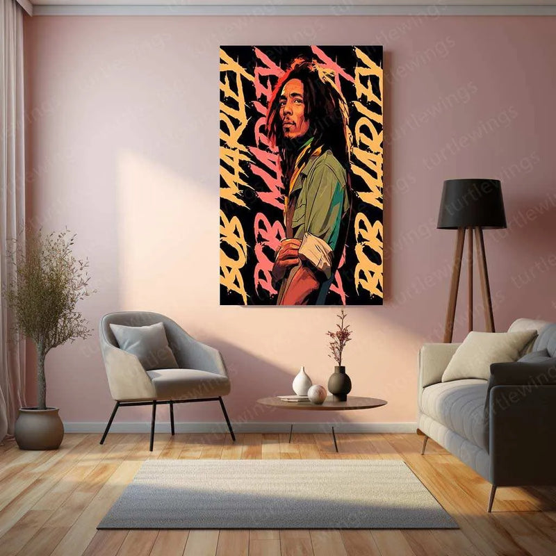 Bob Marley Metal Poster – Reggae Legend Music Wall Art - TURTLEWINGS 