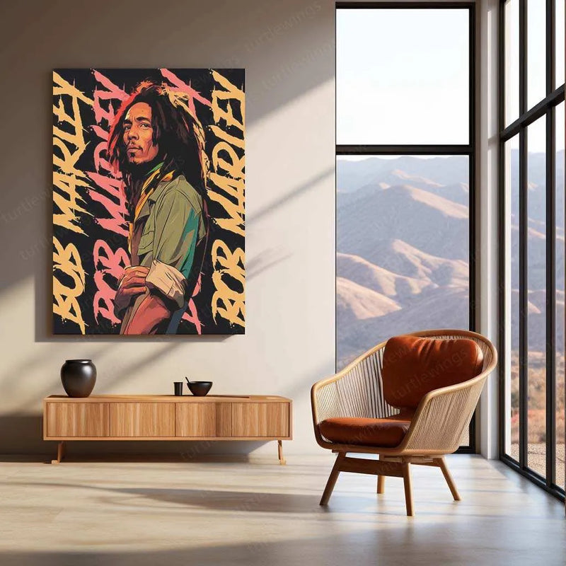 Bob Marley Metal Poster – Reggae Legend Music Wall Art - TURTLEWINGS 