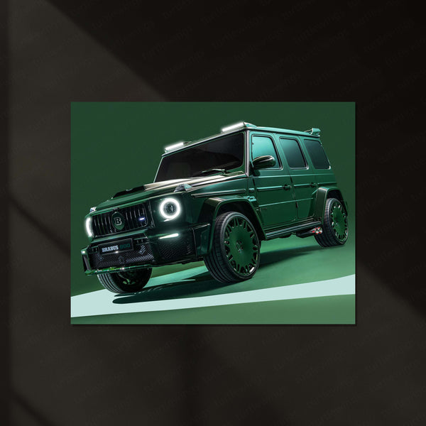 Brabus 800 – Mean Edition Neon LED Metal Poster | Luxury Super SUV Wall Frame