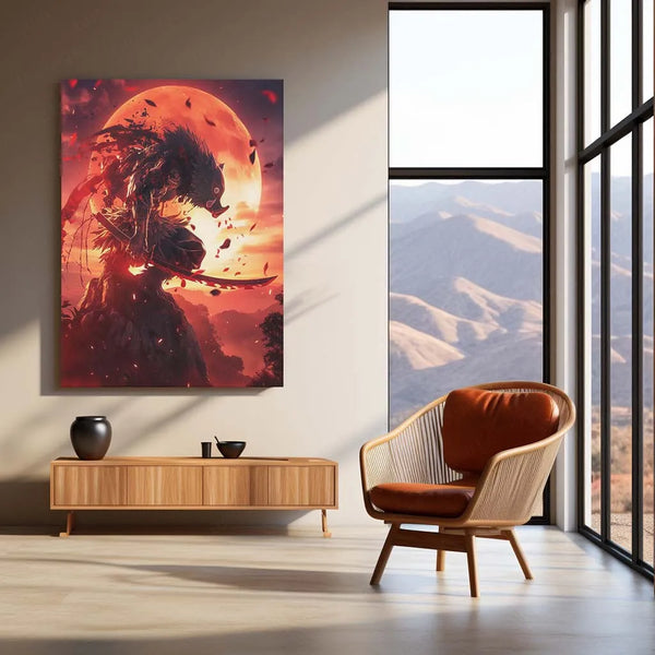 Anime Metal Poster | Inosuke Hashibira Metal Poster | Demon Slayer Wall Art | Beast Breathing Warrior Decor