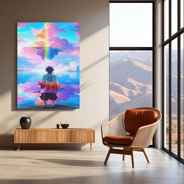 Anime Metal Poster |  Tanjiro Kamado Metal Poster | Demon Slayer Wall Art | Water Breathing Aesthetic Decor