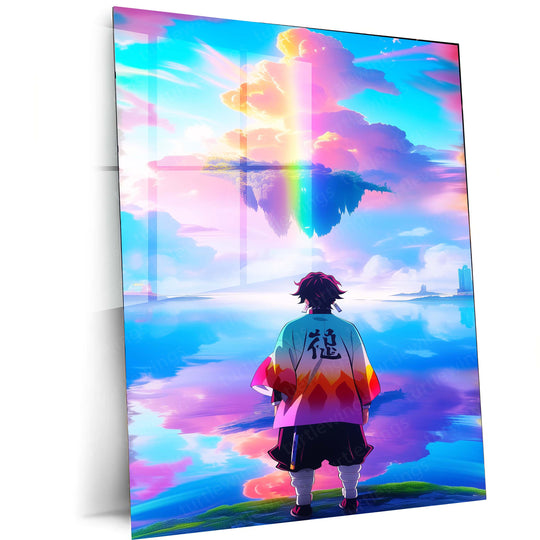 Anime Metal Poster |  Tanjiro Kamado Metal Poster | Demon Slayer Wall Art | Water Breathing Aesthetic Decor