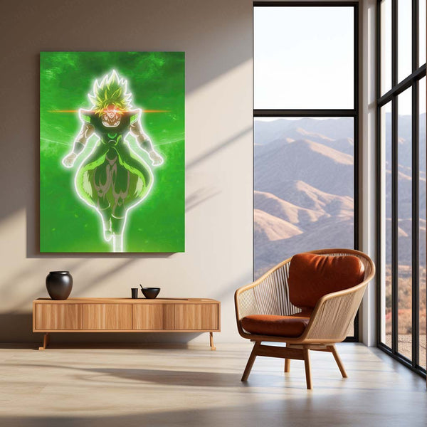 Broly Neon LED Frame | Legendary Super Saiyan Wall Art | Dragon Ball Power Decor