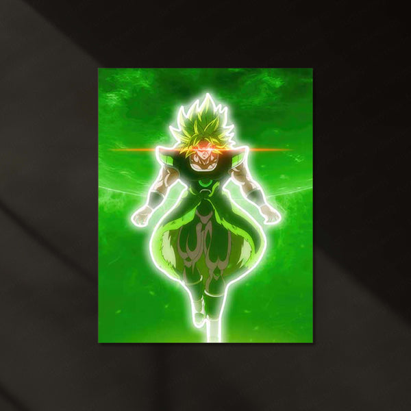 Broly Neon LED Frame | Legendary Super Saiyan Wall Art | Dragon Ball Power Decor