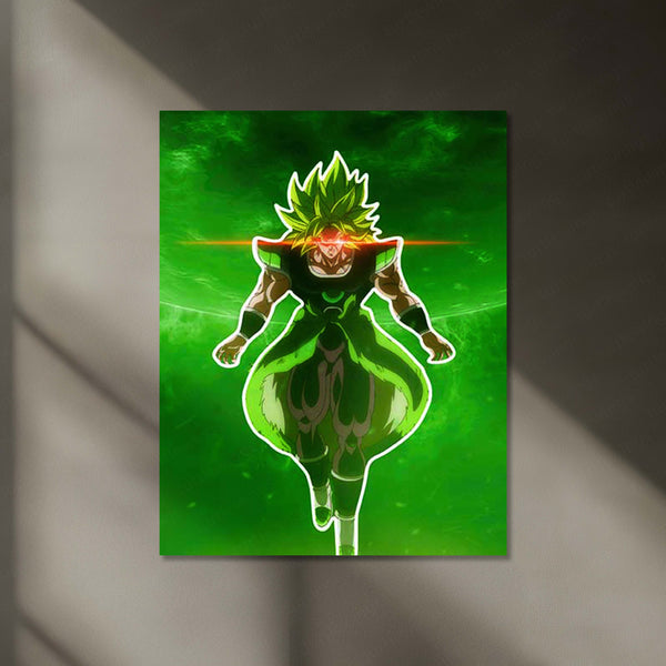 Broly Neon LED Frame | Legendary Super Saiyan Wall Art | Dragon Ball Power Decor