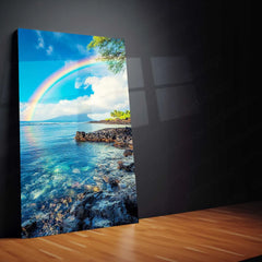 Rainbow Over Water Metal Poster | Serene Nature Wall Art | Peaceful Decor - TURTLEWINGS 