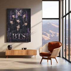 BTS – Dark Concept Member Series | K-Pop Group Metal Frame | Premium BTS Wall Art by TurtleWings