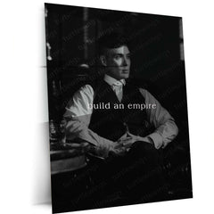 Quote Metal Poster | Build an Empire Motivational Metal Poster | Black & White Ambition Aesthetic Wall Art | Premium Metal