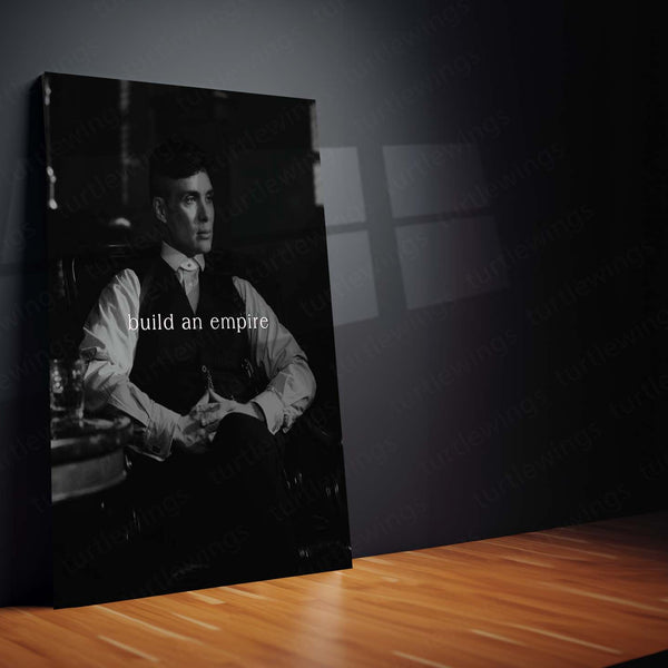 Quote Metal Poster | Build an Empire Motivational Metal Poster | Black & White Ambition Aesthetic Wall Art | Premium Metal