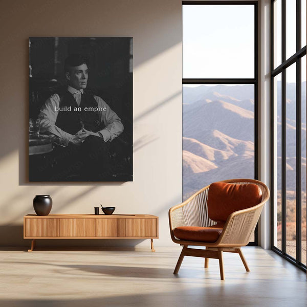Quote Metal Poster | Build an Empire Motivational Metal Poster | Black & White Ambition Aesthetic Wall Art | Premium Metal