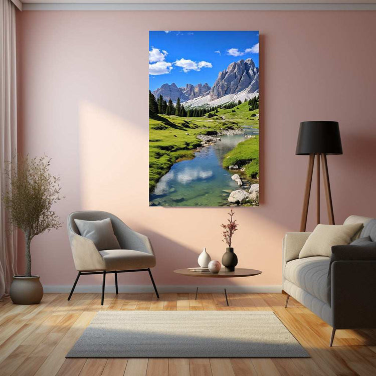 Abstract Nature White Mountain Night Photo Metal Print - TURTLEWINGS 