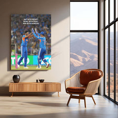 Cricket Metal Frame | Jasprit Bumrah & Sanju Samson – Bat With Heart, Bowl With Soul, Win With Honour | ICC Men's T20 World Cup 2026 Metal Frame