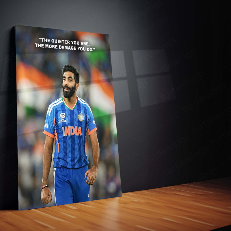 Cricket Metal Frame | Jasprit Bumrah – The Quieter You Are, The More Damage You Do | ICC Men's T20 World Cup 2026 Metal Frame