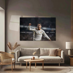 Cristiano Ronaldo – Your Doubt Is My Fuel Metal Poster CR7 Motivation Wall Art | Football Legend Inspirational Metal Frame