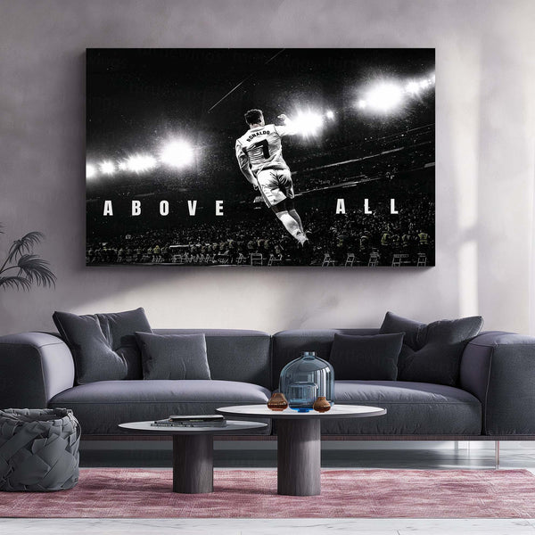 Cristiano Ronaldo – Above All Metal Poster CR7 Legacy Wall Art | Football Greatness Motivation Metal Frame