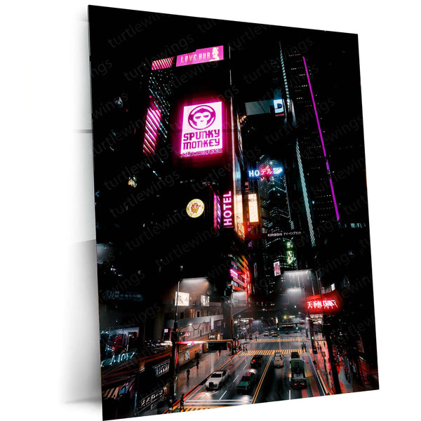 🏙️ Cityscape Metal Frame Poster | Urban Wall Art for Modern Homes & Offices 01 - TURTLEWINGS 