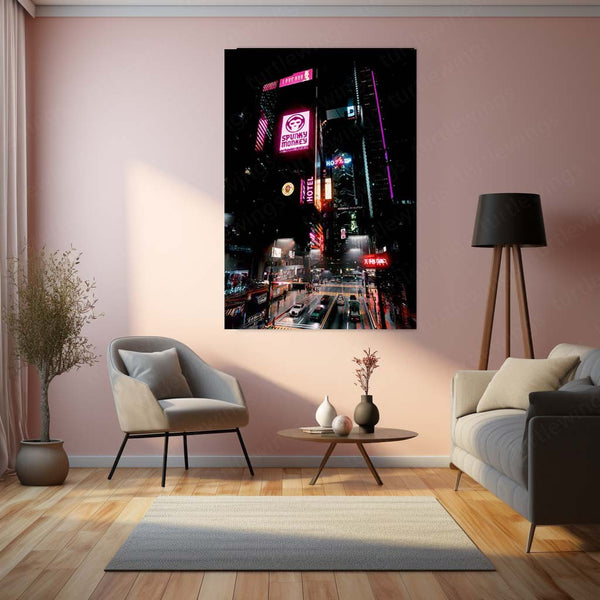 🏙️ Cityscape Metal Frame Poster | Urban Wall Art for Modern Homes & Offices 01 - TURTLEWINGS 