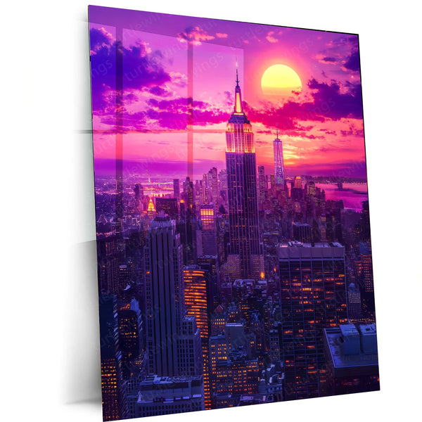 🏙️ Cityscape Metal Frame Poster | Urban Wall Art for Modern Homes & Offices 02 - TURTLEWINGS 