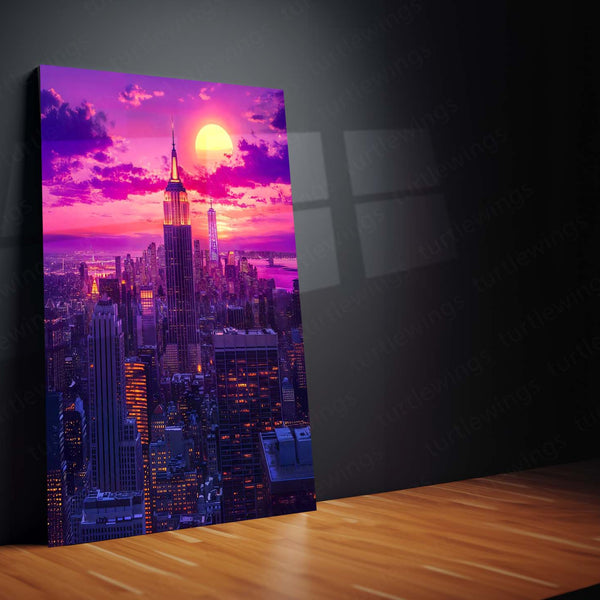 🏙️ Cityscape Metal Frame Poster | Urban Wall Art for Modern Homes & Offices 02 - TURTLEWINGS 
