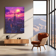 🏙️ Cityscape Metal Frame Poster | Urban Wall Art for Modern Homes & Offices 02 - TURTLEWINGS 