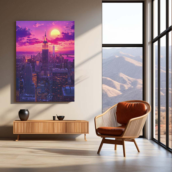 🏙️ Cityscape Metal Frame Poster | Urban Wall Art for Modern Homes & Offices 02 - TURTLEWINGS 