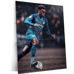 Callum Hudson-Odoi Chelsea Dribble Glitch – Metal Frame | Dynamic Glitch Art Football Poster - TURTLEWINGS 