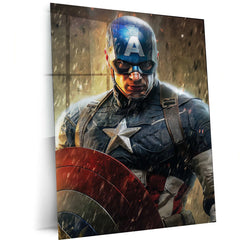 Captain America Metal Poster | Marvel Superhero Wall Art | Vibrant Comic-Inspired Decor - TURTLEWINGS 