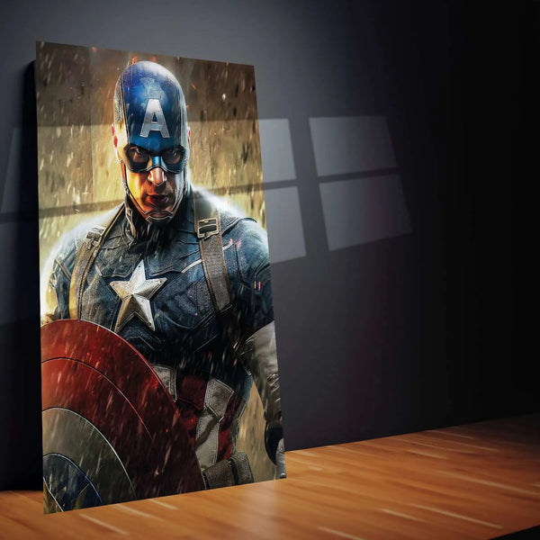 Captain America Metal Poster | Marvel Superhero Wall Art | Vibrant Comic-Inspired Decor - TURTLEWINGS 