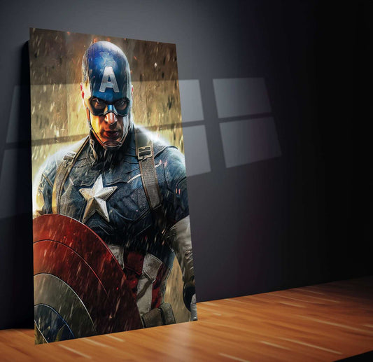 Captain America Metal Poster | Marvel Superhero Wall Art | Vibrant Comic-Inspired Decor - TURTLEWINGS 