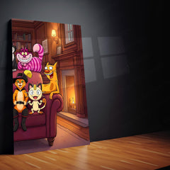Cartoon Metal Poster Set of 3 | Cozy Cartoon Living Room Triptych Wall Art