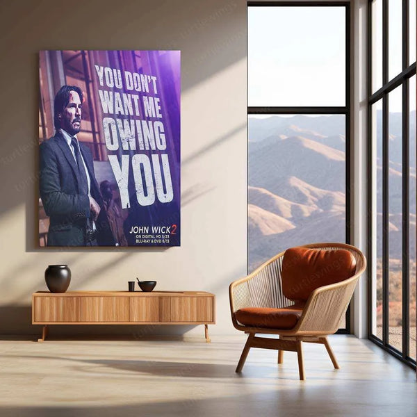John Wick Metal Poster | Action Movie Wall Art | High-Quality Assassin Aesthetic Print - TURTLEWINGS 