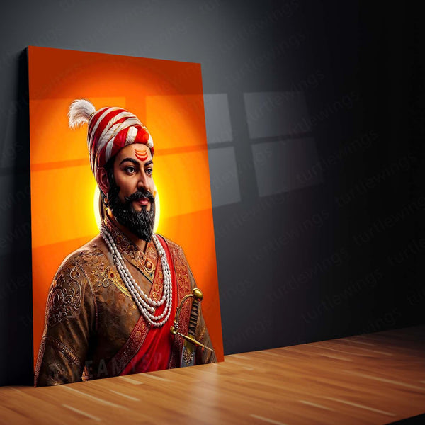 Chhatrapati Shivaji Maharaj Metal Frame | Warrior King Wall Art 01 - TURTLEWINGS 