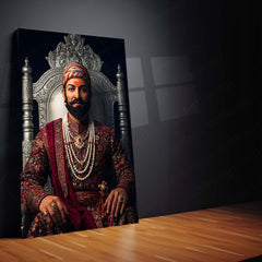 Chhatrapati Shivaji Maharaj Metal Frame | Warrior King Wall Art 02 - TURTLEWINGS 