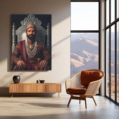 Chhatrapati Shivaji Maharaj Metal Frame | Warrior King Wall Art 02 - TURTLEWINGS 