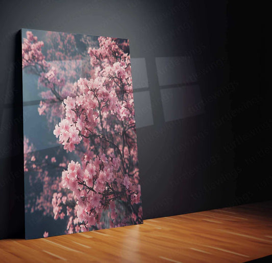 Cherry Blossom Metal Poster – Elegant Sakura Wall Art - TURTLEWINGS 