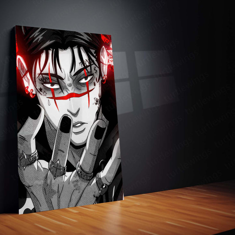 Anime Metal Poster Set of 3 | Choso Red Aesthetic Jujutsu Kaisen Triptych Wall Art