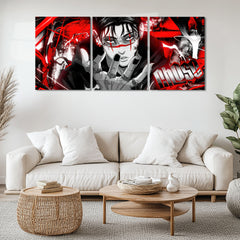 Anime Metal Poster Set of 3 | Choso Red Aesthetic Jujutsu Kaisen Triptych Wall Art