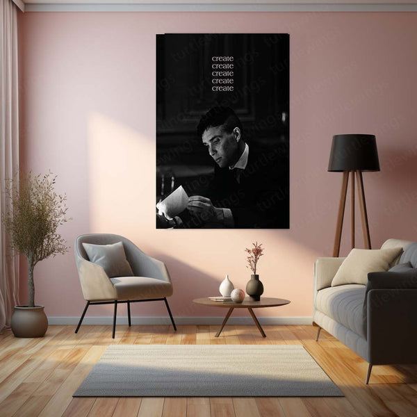 Quote Metal Poster | Create Motivational Metal Poster | Black & White Creative Mindset Wall Art | Premium Metal Print