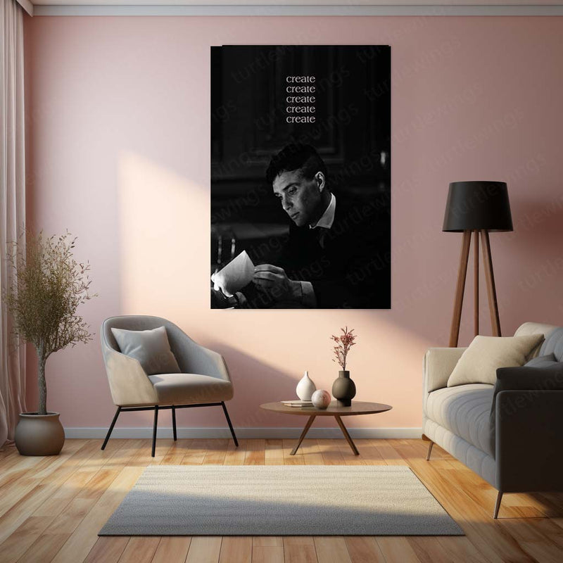 Quote Metal Poster | Create Motivational Metal Poster | Black & White Creative Mindset Wall Art | Premium Metal Print