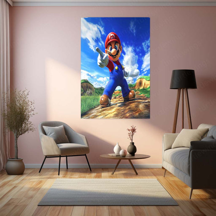 Game Metal Poster | Super Mario Metal Poster | Super Mario Wall Art | Retro Gaming Decor