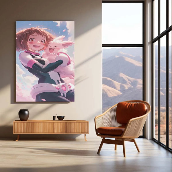 Anime Metal Poster | Ochaco Uraraka Metal Poster | My Hero Academia Wall Art | Zero Gravity Aesthetic Decor - TURTLEWINGS 