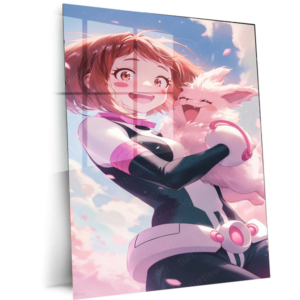 Anime Metal Poster | Ochaco Uraraka Metal Poster | My Hero Academia Wall Art | Zero Gravity Aesthetic Decor - TURTLEWINGS 