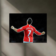 Cristiano Ronaldo Neon LED Metal Frame | CR7 Iconic Celebration Poster | Football Legend Wall Art - TURTLEWINGS 