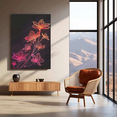 Minimalist Floral Line Art – Elegant Metal Poster - TURTLEWINGS 