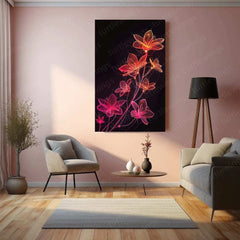 Minimalist Floral Line Art – Elegant Metal Poster - TURTLEWINGS 