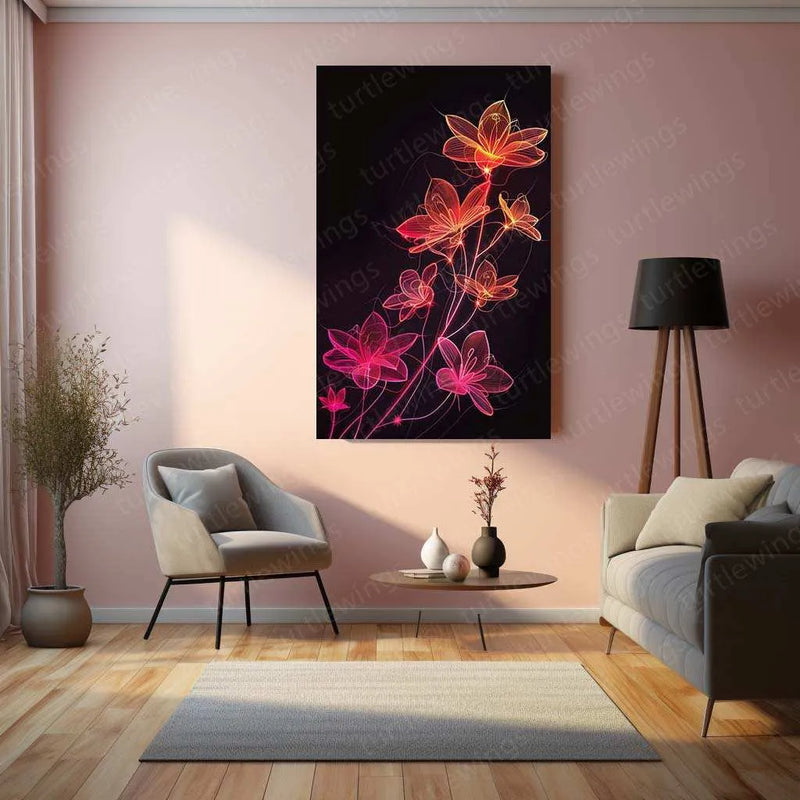Minimalist Floral Line Art – Elegant Metal Poster - TURTLEWINGS 