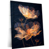 Two Coreopsis Flowers & Bud Line Art on Black Background – Elegant Metal Poster 2