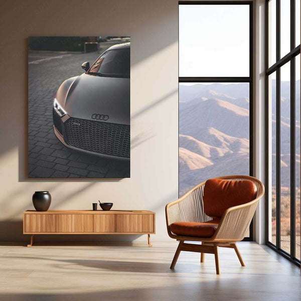 Audi R8 Dark Edition Neon LED Metal Frame | Supercar Poster with Glowing Edge | Bold Automotive Wall Art